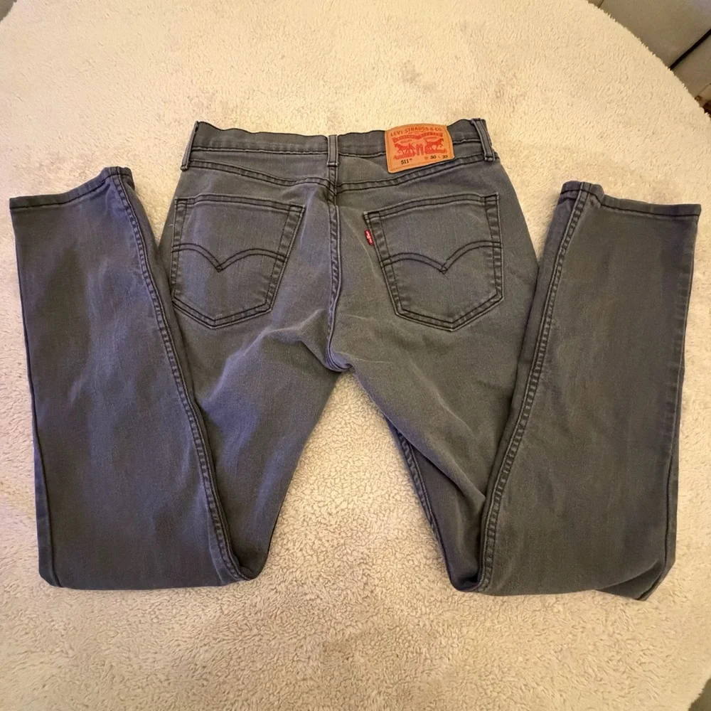 Levi’s 511 Slim Fit Men’s Jeans 30x32 Gray Stretch‎ Denim